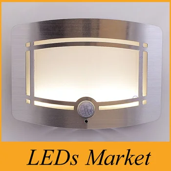 

LED Wireless Infrared Motion Sensor Wall LED Night Light Novelty Battery Powered Porch Night Lamp Motion Sensor Light