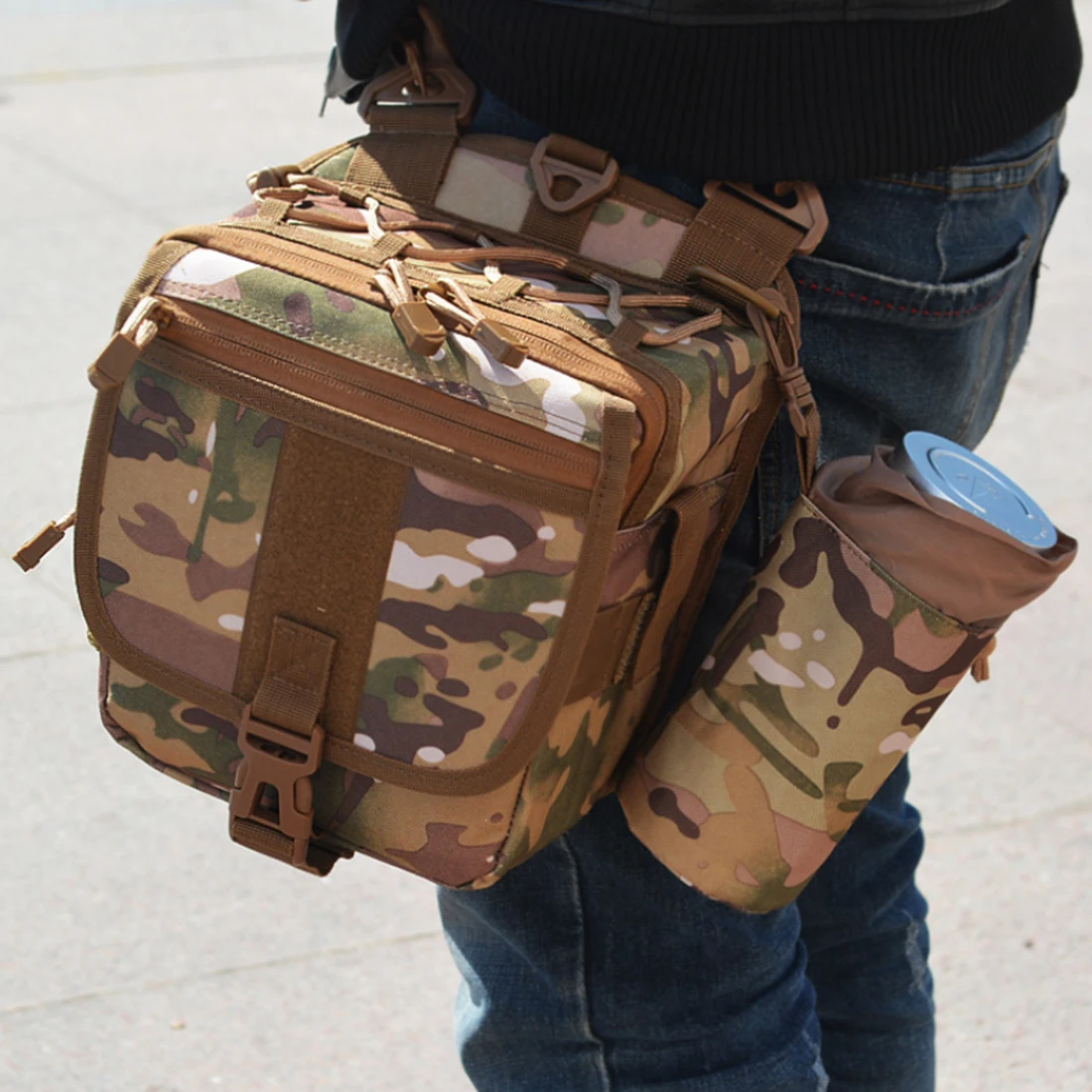 HIPSTEEN Multi Fonction Men Bag Waterproof Belt Bag Men Waist Pack