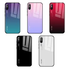 Градиентный чехол для телефона iphone X XS Max XR 7 8 6 Plus 5S 6s 10 чехол из закаленного стекла для samsung s8 s9 Plus чехол цветной чехол