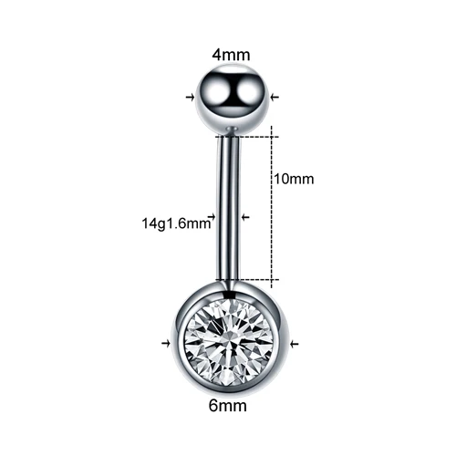 10 шт./партия титановый пирсинг ombligo внутренняя резьба живот пирсинг пупка Кнопка Пирсинг Серьги Пирсинг живота ювелирные изделия для тела - Окраска металла: X10-T1019
