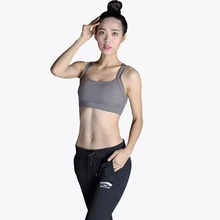 Высококачественный нейлоновый бюстгальтер для занятий йогой Sha,, Серая майка для занятий йогой