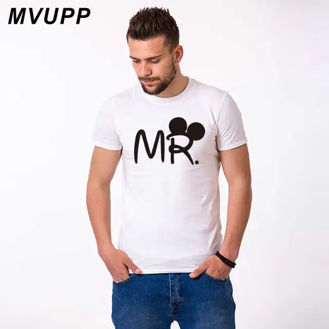 Summer Casual Cotton Short Sleeve Tees Tops Letter Printed Black Lover Tshirts Couple Clothes MR MRS Fashion Men Women Clothing
