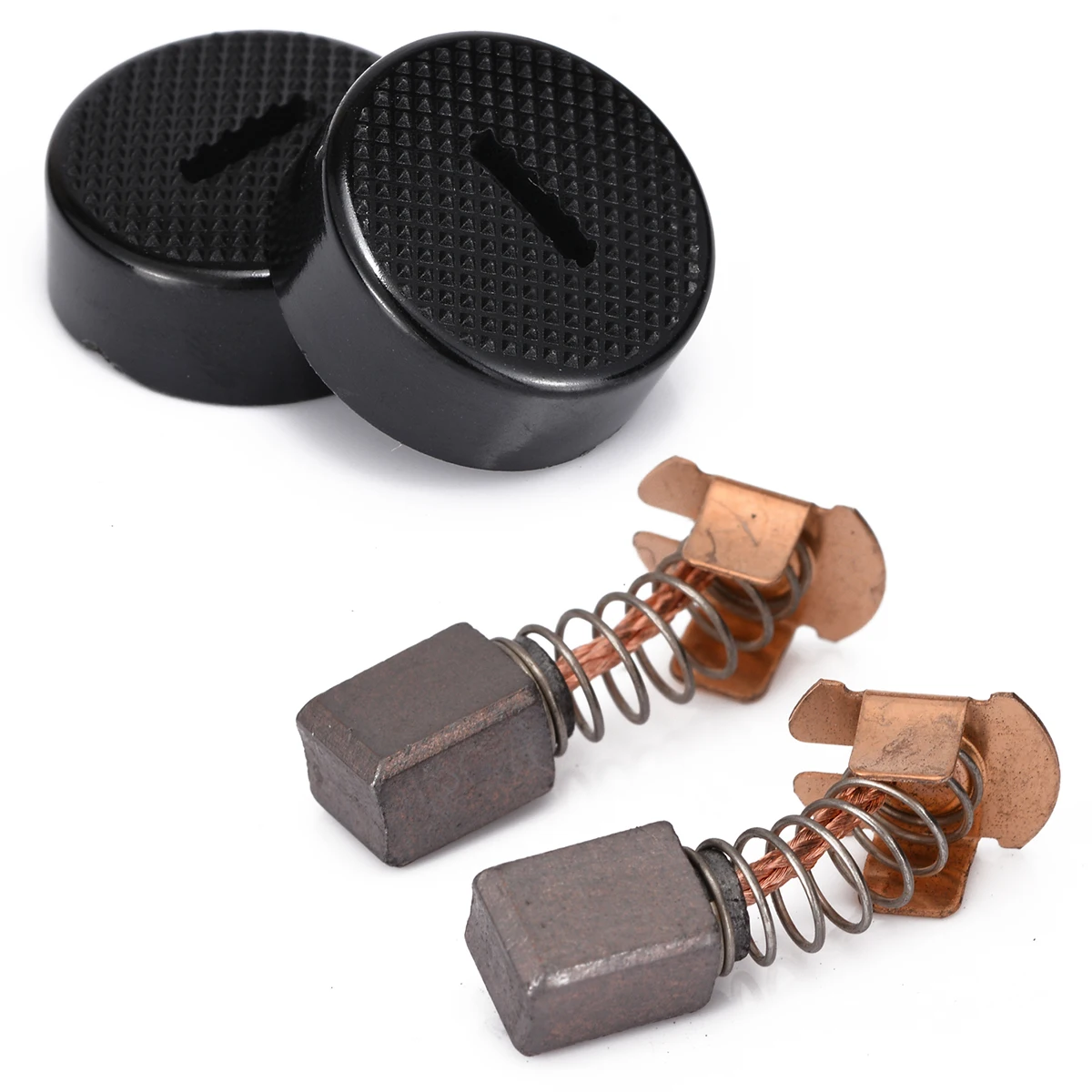 

1 Pair CB430 Electric Carbon Brushes + Carbon Brush Caps & Covers For Makita BGA450 BGA452 DGA452 Power Tool