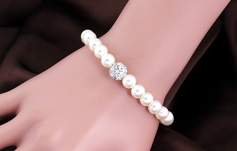 Pearl Jewelry Sets For Women Fashion Elegant Pearl Beads Wedding Bridal Necklace Earring Bracelet Costume Luxury Jewelery