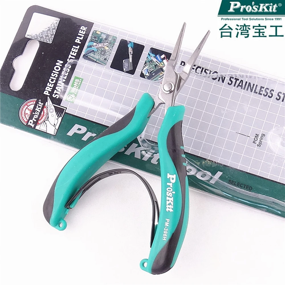 PM-396H Pro'sKit Flat Nose Plier Stainless Steel Mini Vise Pointed Nose Pliers For Electronic Products Repair PM-396H Pro'sKit Flat Nose Plier Stainless Steel Mini Vise Pointed Nose Pliers For Electronic Products Repair