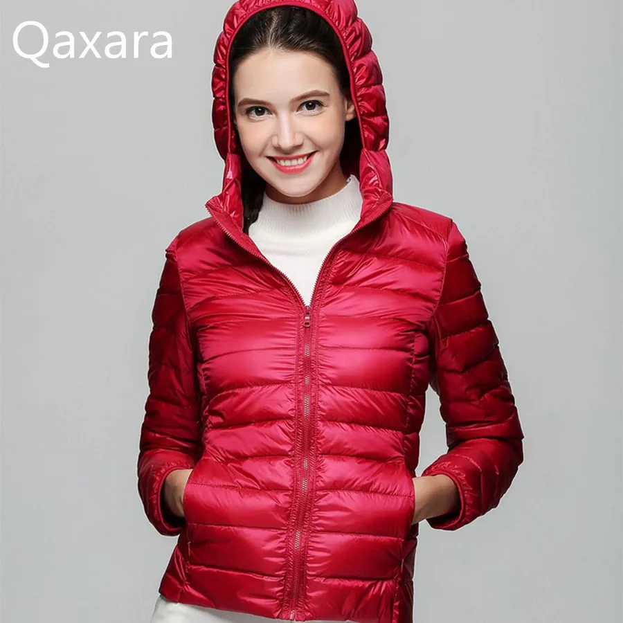 Especially female Plus Size 4XL 5XL 6XL white duck down light down jacket women short Hooded