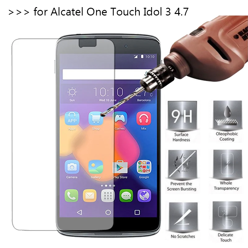 2 шт./лот закаленное Стекло для Alcatel One Touch IDOL 3 4 7 Экран протектор Защитная пленка