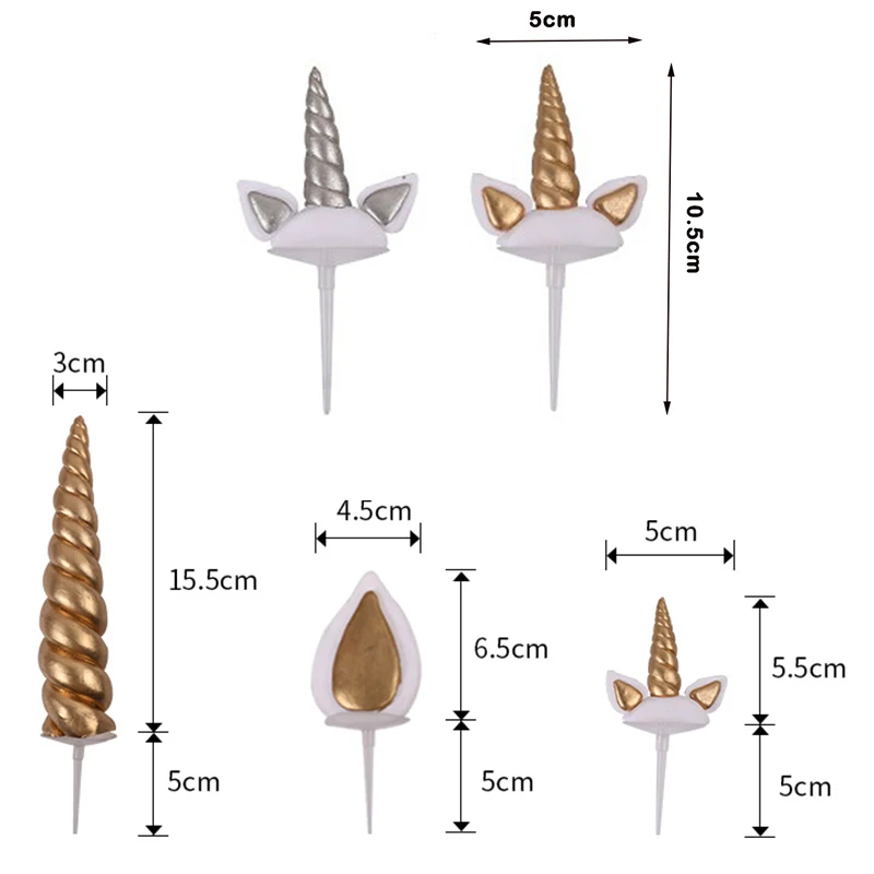 Единорог верхушка для торта Рог единорога уши декорирование тортов капкейк топперы детский душ день рождения Кондитерские инструменты