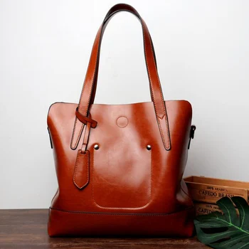 

WILIAMGANU Shoulder Bags For Women Messenger Bags Genuine Leather Retro Fashion New Bucket Luxury Handbags Women Bags Designer