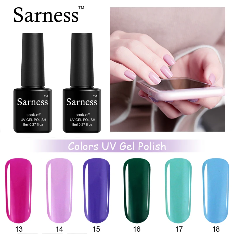 Sarness однородного цвета для ногтей Гель-лак светодиодный гель дизайна uv Vernis