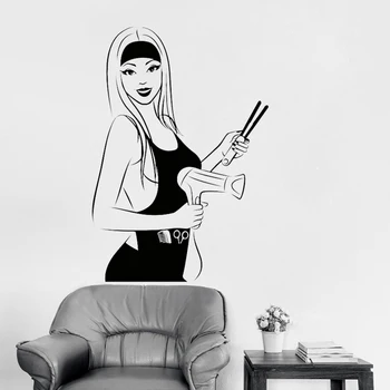 

Beauty Salon Hair Stylist Wall Stickers Vinyl Decals For Home Decor Spa Style Design Wallpaper Waterproof Removable Poster SA250