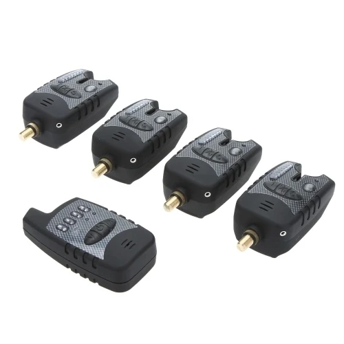 

15% Wireless Digital Water-resistant Fishing Alarm Set 4 Fishing Bite Alarm + 1 Receiver in Case for Carp Fishing