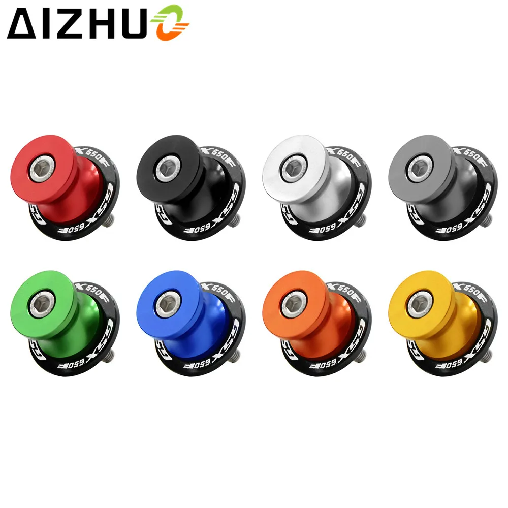 

8mm For Suzuki GSX-650F GSX650F GSX 650F ABS Motorcycle Swingarm Slider Spool CNC Aluminum GSX650F LOGO Motor Parts Stand Screws