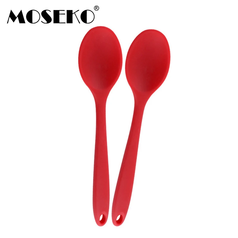 

Silicone 8in Kitchen Bakeware Utencil Spoons And Scoop Cooking Tools Condiment Utensil Coffee Spoon Ice Cream Tableware Tool