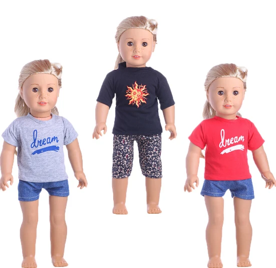 American-Girl-Doll-Clothes-shirt-and-short-pants-sets-for-45-cm-reborn-baby-doll-Clothes.jpg_640x640