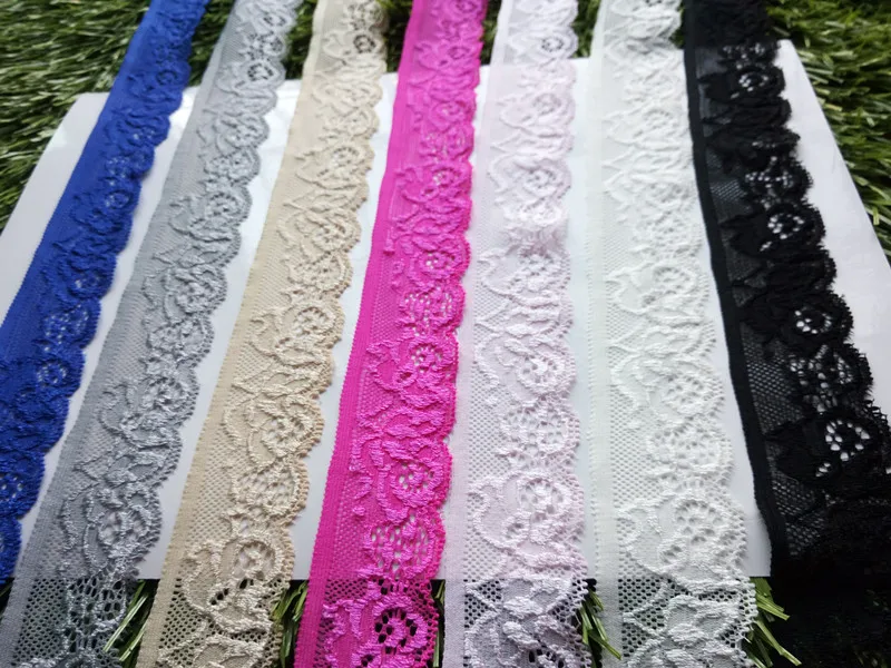 10 ярдов Декоративные вышитые красивые эластичные кружевные ленты высокого качества 35 мм широкие аксессуары для одежды Свадебные