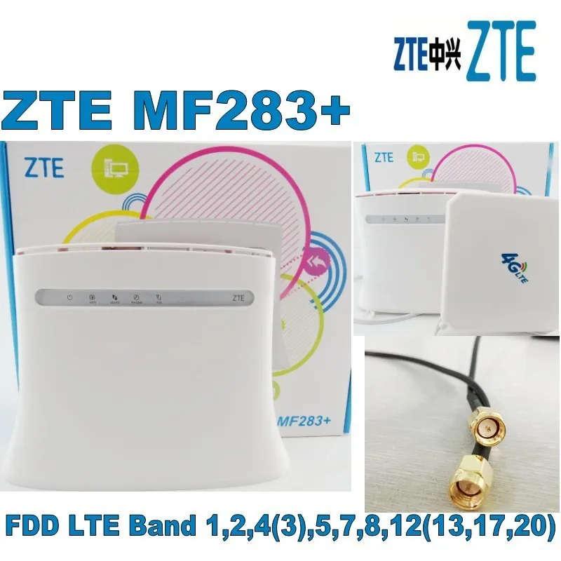 

ZTE Router MF283+ 800/1800/2600MHz 4G 2G 3G LTE 150Mbps with SMA ANTENNE