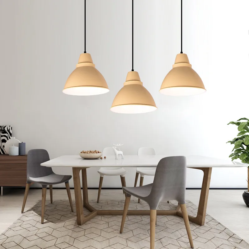 

Nordic Pendant Light LED Vintage Loft Lamp Cream Color Minimalist Modern Kitchen Dining Room Restaurant Bar Home Lighting Decor