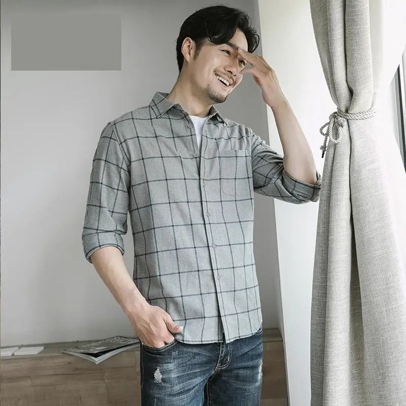 new arrival fashion Long Sleeves Flannel Shirt Extra Large Men 100