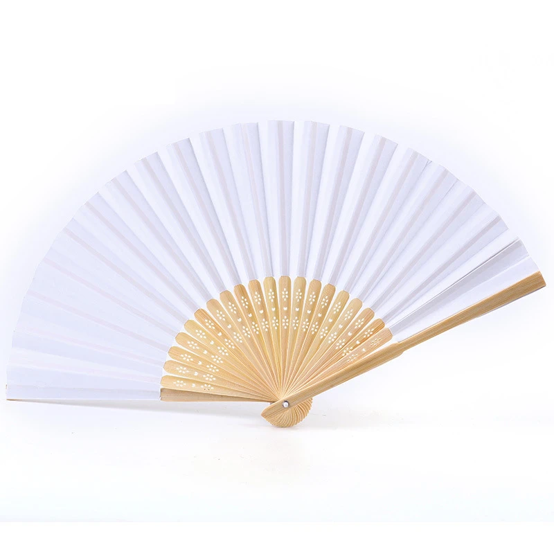 

Folding Dance Wedding Party Fan Photobooth Props Lace Paper Hand Held Ribbing Paper Fan Solid Color Custom Fan
