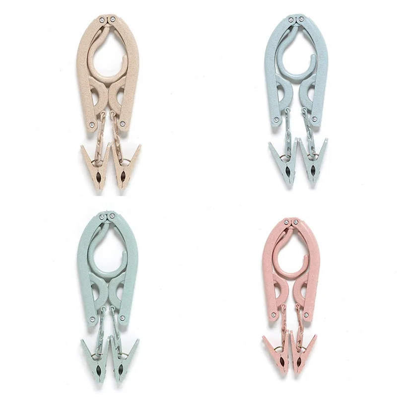 

New 5pcs Portable Folding Clothes Hanger Clothing Rack with clip For Traveling Home School Closet Hanging Tool Drop Shipping
