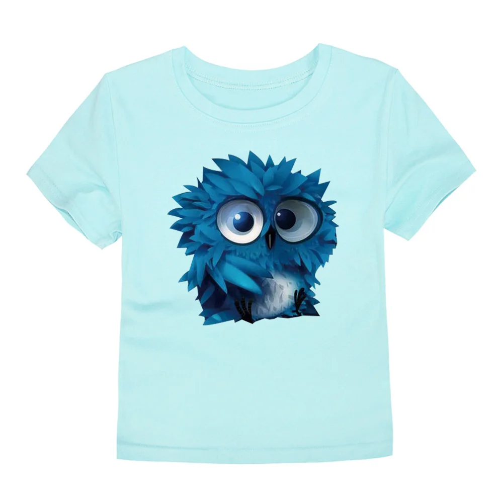 Коллекция года, футболка для маленьких мальчиков, детские футболки блузки и блузки для девочек футболка детская футболка, одежда костюм для младенцев принт с совой