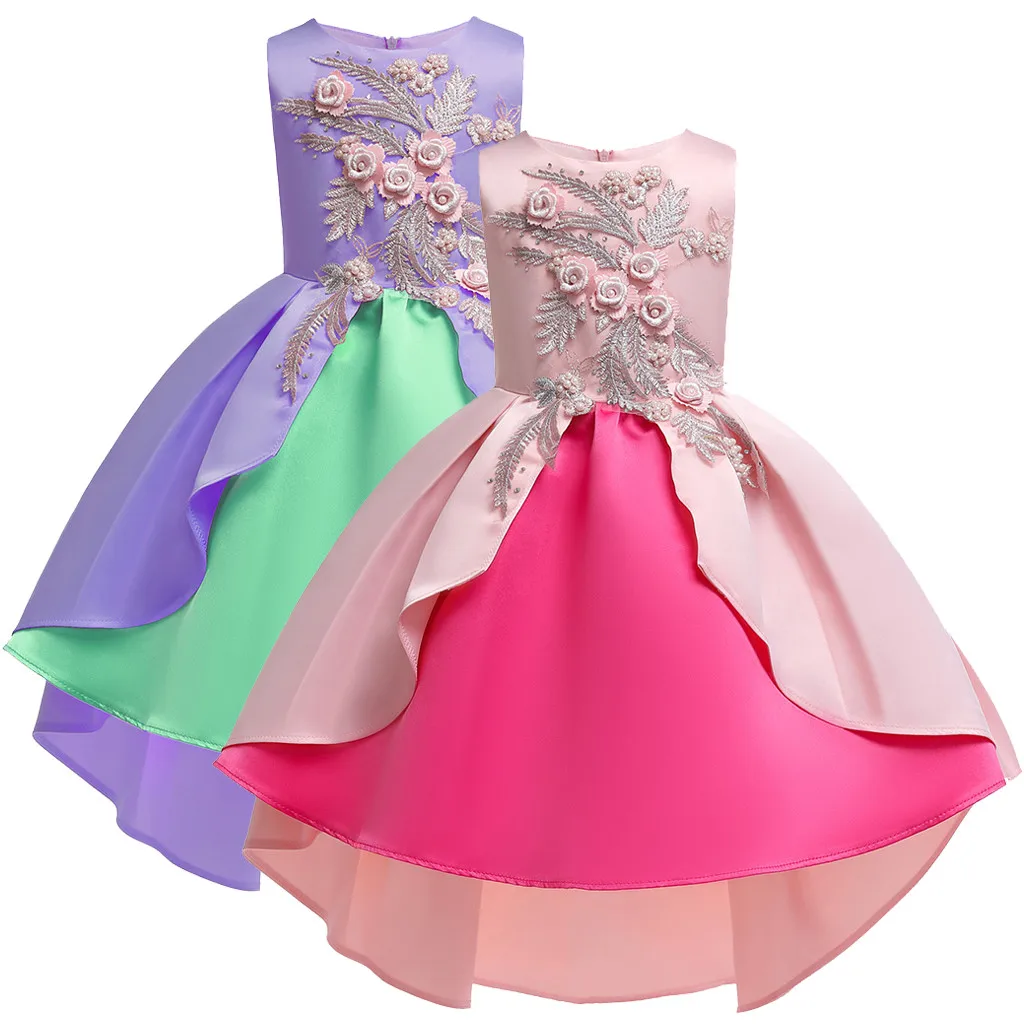 Floral Baby Girl Dress Princess Bridesmaid Pageant Gown Birthday Party Wedding Dresses Girls Robe Princesse Enfant Fille | Детская
