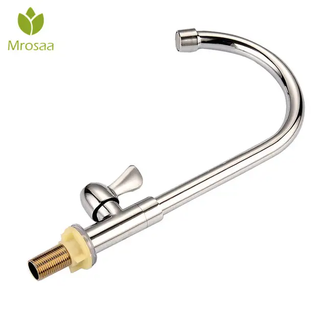 Mrosaa Silver Kitchen Faucet 360 Degree Rotation Sink Single