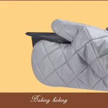 1 шт. серебряные утолщенные термостойкие хлопковые перчатки для духовки, кухонные перчатки для микроволновой печи, кухонные перчатки для готовки, принадлежности для барбекю