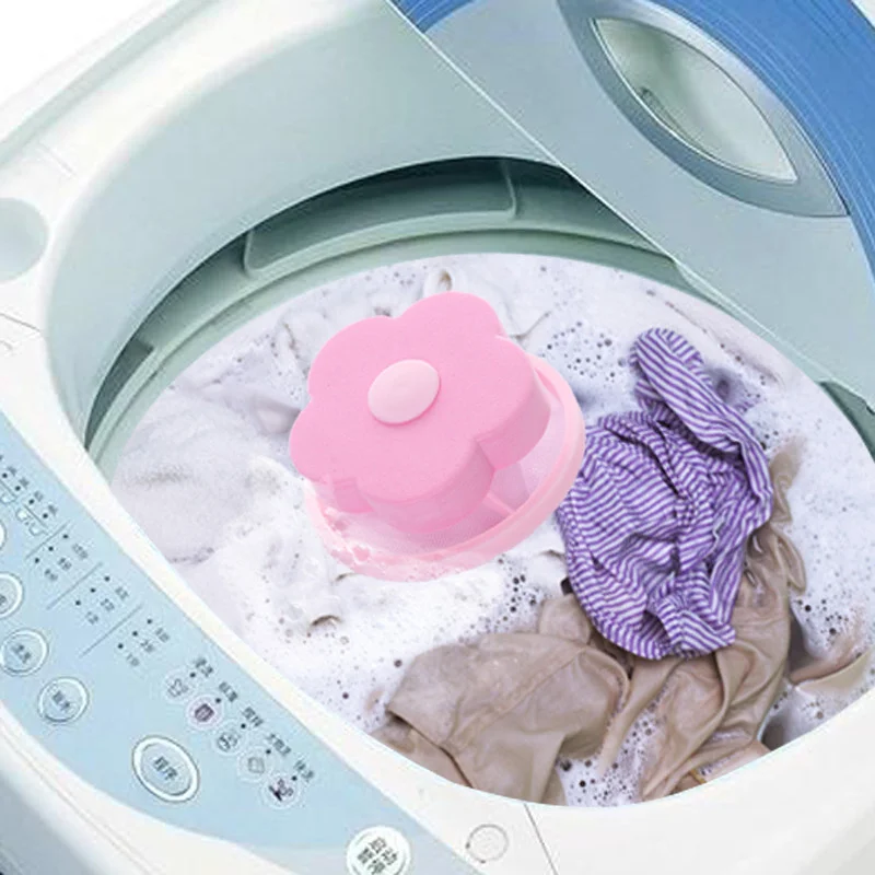 

Laundry Ball Floating Style Washing Hair Removal Device House Cleaning Tools Flower Shape Mesh Filter Bag Machine Filtration