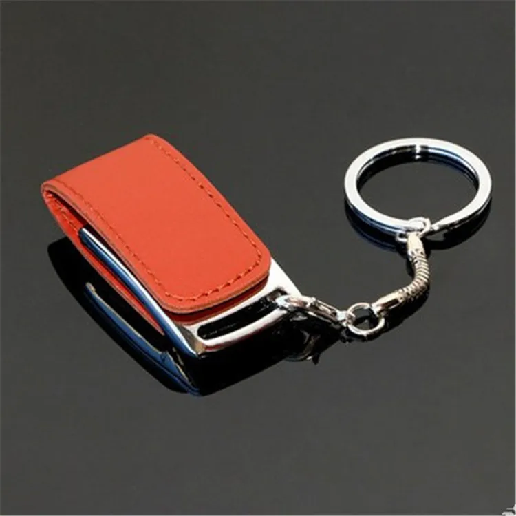 High Speed USB 3.0 Leather usb flash drive + Key chain USB Flash Drives 128GB 64GB 8G 16G 32GB Memory Sticks Pen Drives gift