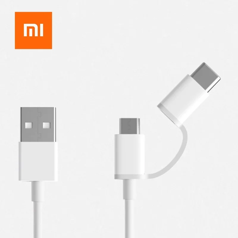 Оригинальный кабель Xiaomi 2 в 1 Micro USB Type C для быстрой зарядки и синхронизации данных