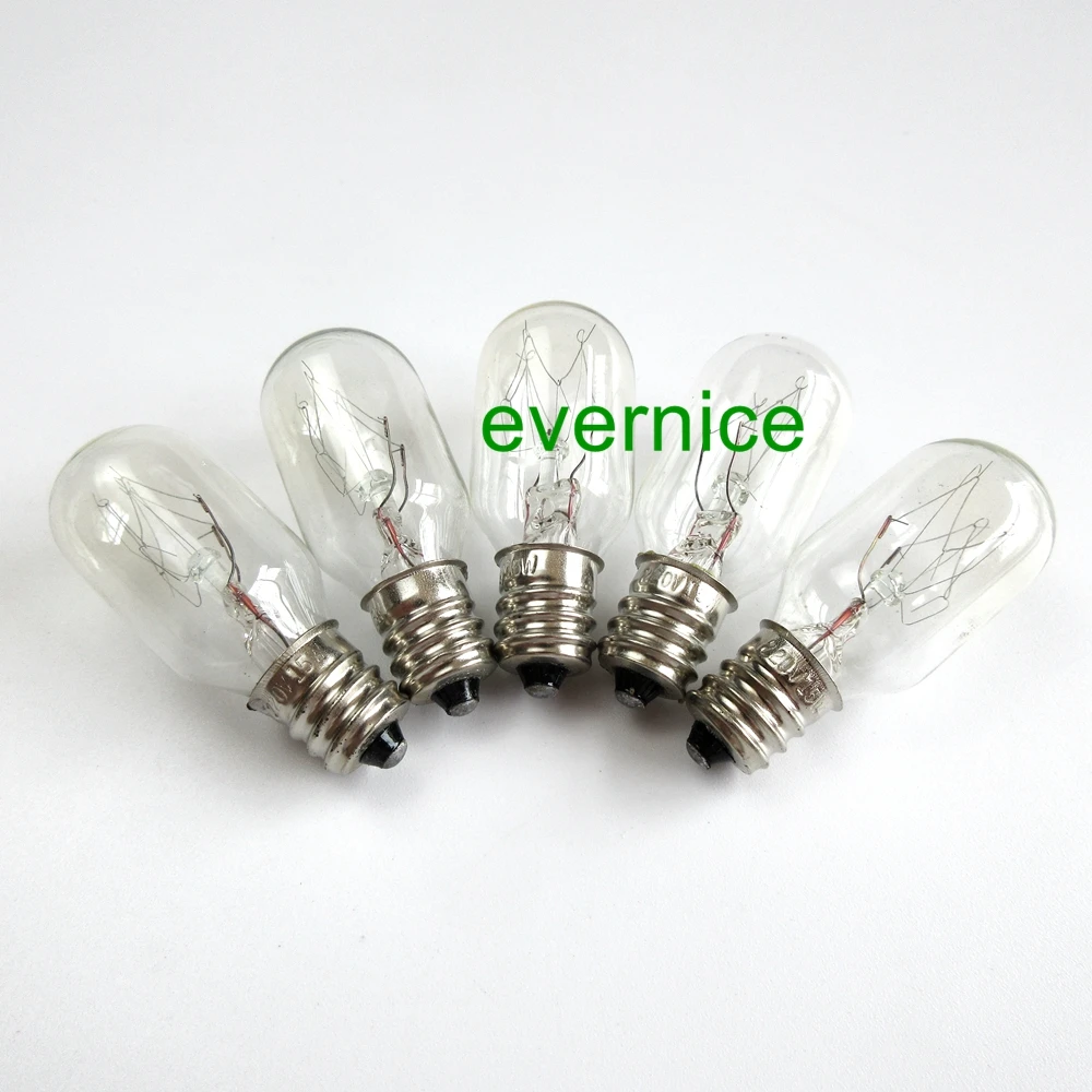 5 Pcs Screw In Light Bulbs 220V 15W 7/16" For Brother Singer Babylock
