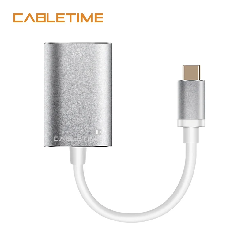 Cabletime New USB Type C VGA Adapter Type C Cable to VGA Converter USB C 3.1 For Macbook Chromebook Lumia Pixel Dell N127 Cabletime New USB Type C VGA Adapter Type C Cable to VGA Converter USB C 3.1 For Macbook Chromebook Lumia Pixel Dell N127