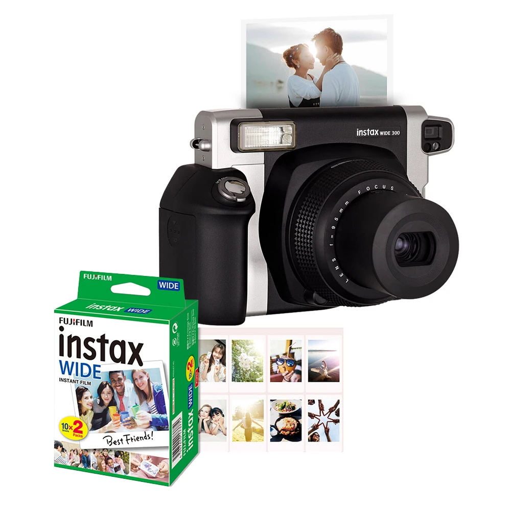 Fujifilm Instax WIDE300 пленка для фотоаппарата моментальной печати широкий формат изображения с батареей ремешок+ 20 листов пленки Рождественский подарок