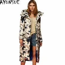 AYUNSUE Женское зимнее пальто камуфляжные парки белая куртка на утином пуху теплые пальто плюс размер женские пуховики Casaco WXF162