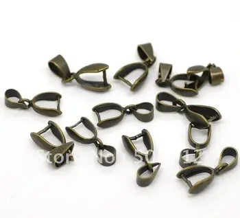 

Free shipping!!!!!Bronze Tone Pinch Clip Bail Beads 17x7mm(5/8"x1/4")