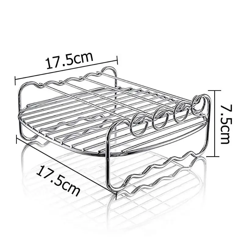 Сменная стойка для барбекю из нержавеющей стали, двойной слой шампуров, противень для фритюрницы Philips, стойка для барбекю, противень для выпечки
