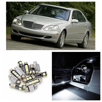 

21pcs Canbus White Car LED Light Bulbs Interior Package Kit For 1999-2005 Mercedes Benz S-Class W220 Dome Trunk Glove Box Lamp