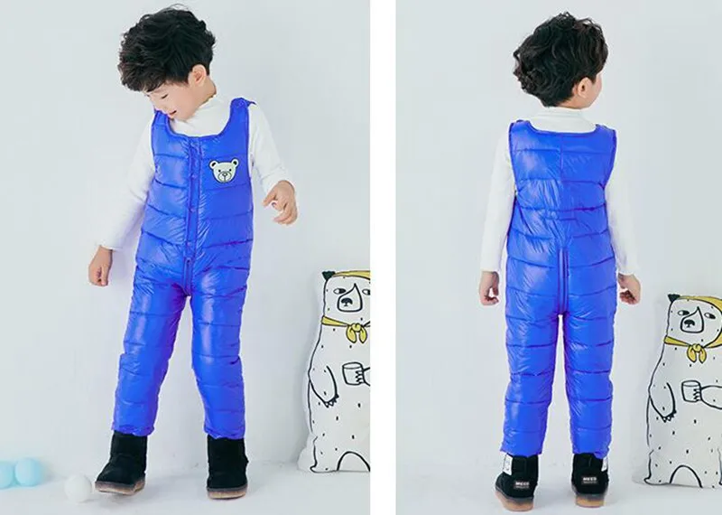 COOTELILI Cotton Winter Overalls Padded Outdoor Romper Pants High Quality Baby Girls Boys Jumpsuit Kids Clothes  90-110cm  (2)
