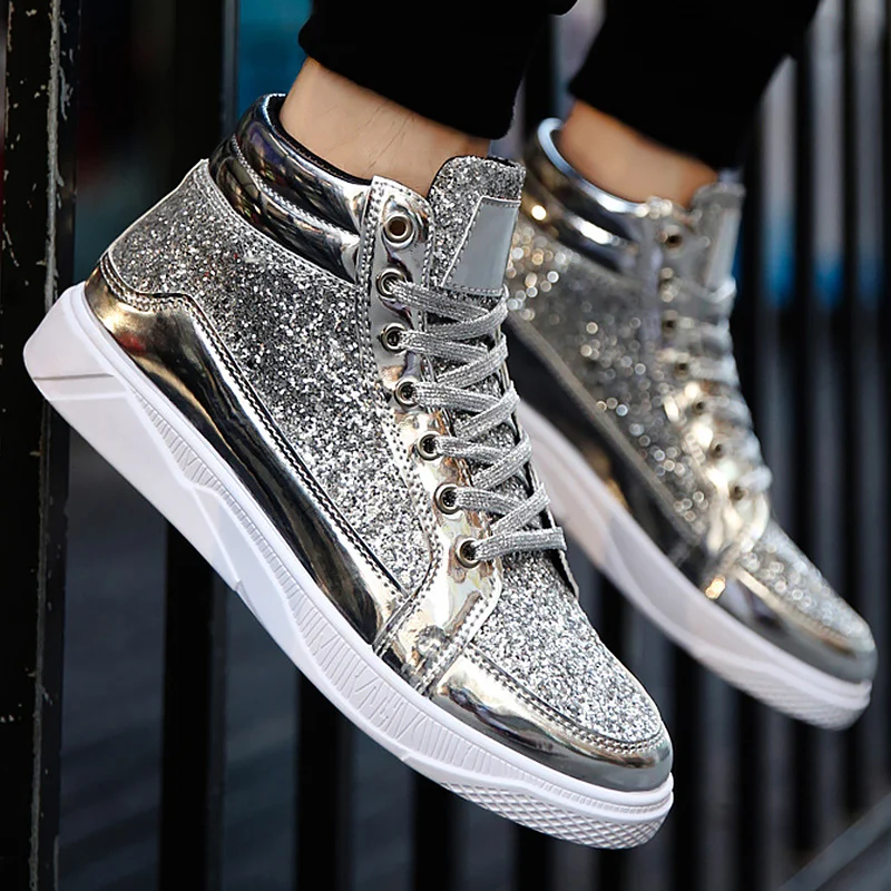 

Superstar boots men's sneakers plus size 39-45 spring/autumn 2019 new arrival sequined cloth sexy bling Man Vulcanize Shoes