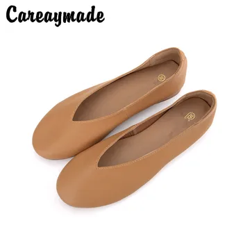 

Careaymade-Women Leisure Shoes 2020 Spring and Autumn Full new Hot Sale Leather pointed end Flats casual Retro Shoes,4colors