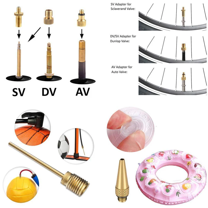 15 шт./партия велосипедный насос трубка шин инструмент Баскетбол пневматическая игла конвертер адаптер клапана велосипеда насос аксессуары