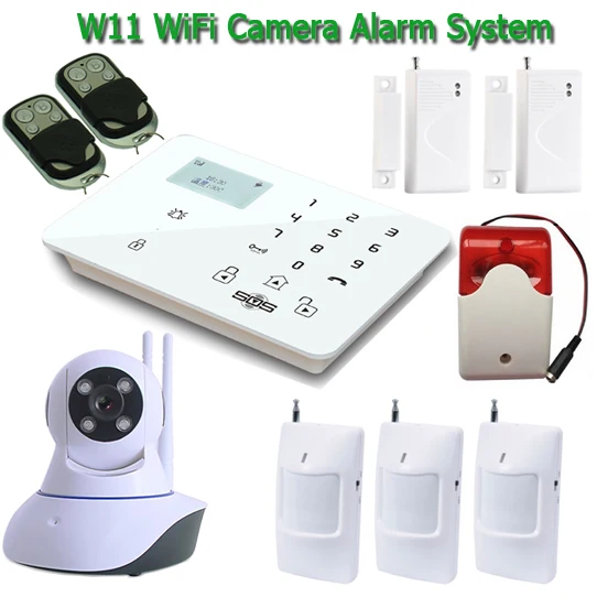 Mini CCTV IP Camera Alarm System Wireless WIFI Camera Android /IOS APP &Home Burglar Alarm System Security K9 Touch Panel W11D