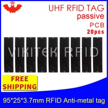 UHF RFID металлическая бирка 915 м 868 м EPC 20 шт управление фиксированными активами 95*25*3,7 мм на большие расстояния PCB пассивные RFID метки