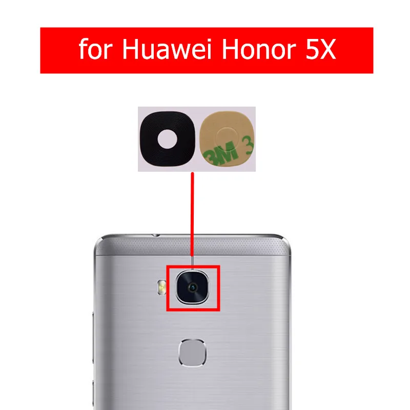 

2pcs for Huawei Honor 5X Camera Glass Lens Back Rear Camera Glass Lens with Glue Honor X5/ GR5 Replacement Repair Spare Parts