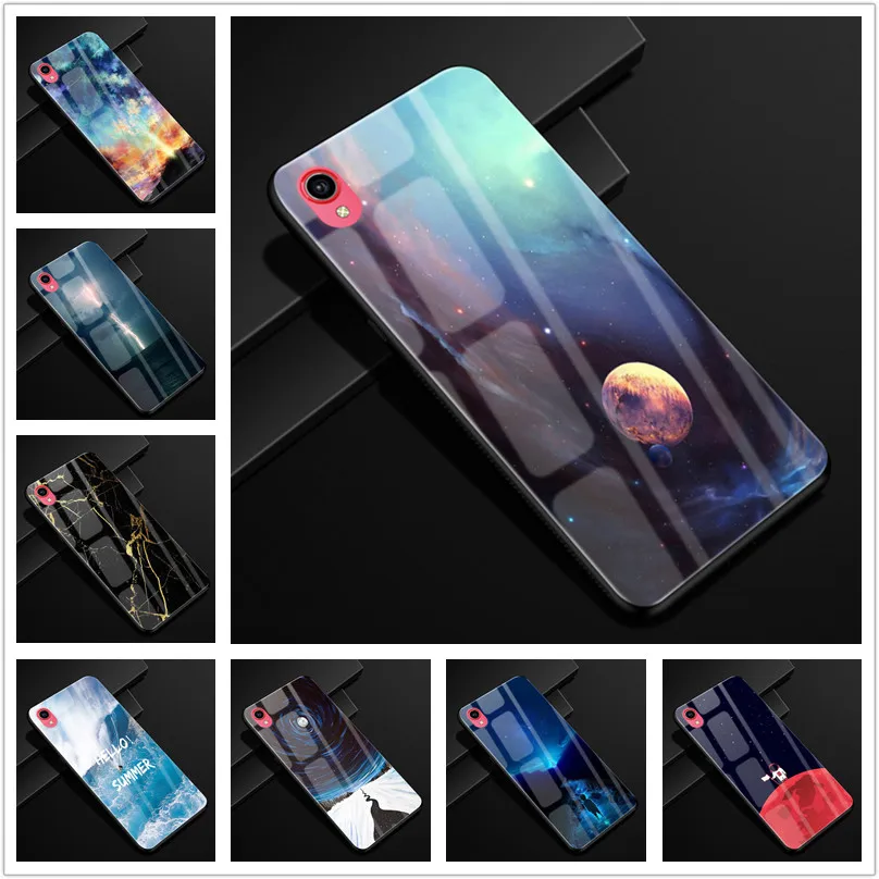 

For VIVO Y91i Case 6.22'' Tempered Glass Hard PC Back Cover For VIVO Y91i Y91C Phone Cases silicone bumper Capa For VIVO Y91i