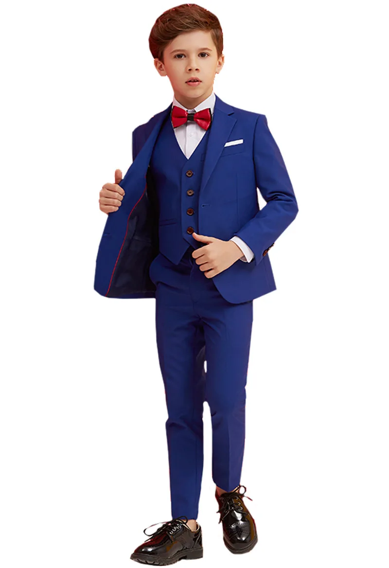 5 Piece Boys Suits Blue Slim Fit Ring Bearer Suit For Boys Formal Classic Costume WeddingsSuits