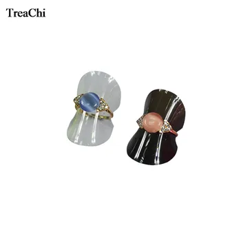 

25Pcs/Lot Foldable Plastic Ring Holder Sheet Economic Clear Black Ring Display Organizer Storage Holder Stand Dia 38 mm