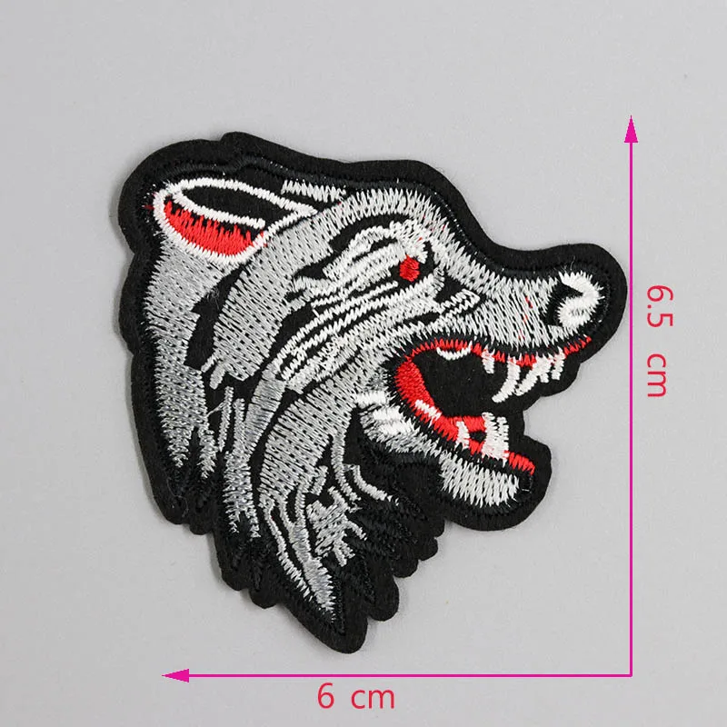 Wolves gold red Worm Embroidered Iron on Patches for Clothing Stripes Clothes Stickers Custom Badges patch eye pink boy - Цвет: 1